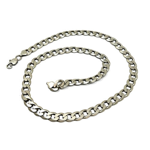 274 - Silver curb link necklace chain weight 61g measures approx 58cm long