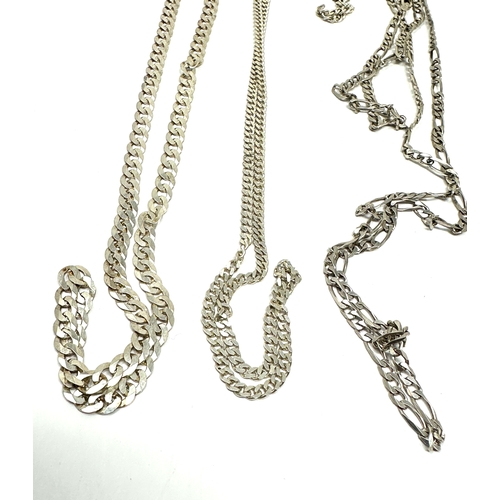 277 - 4 silver necklace chains weight 36g