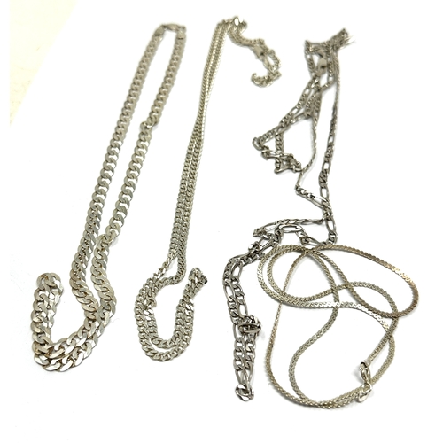 277 - 4 silver necklace chains weight 36g