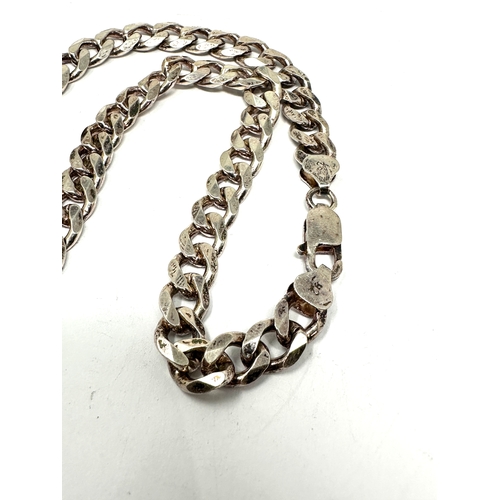 281 - Silver curb link necklace chain weight 52g measures approx 47cm long