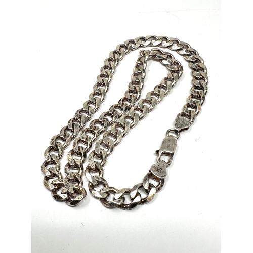 281 - Silver curb link necklace chain weight 52g measures approx 47cm long