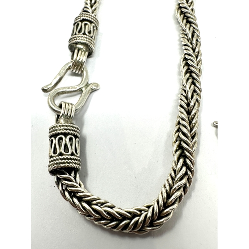 282 - 4 silver rope twist necklace chains weight 108g