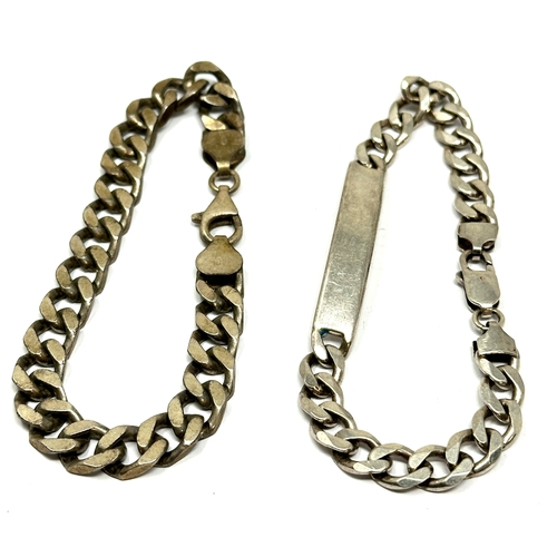 283 - 2 vintage curb link bracelets weight 57g