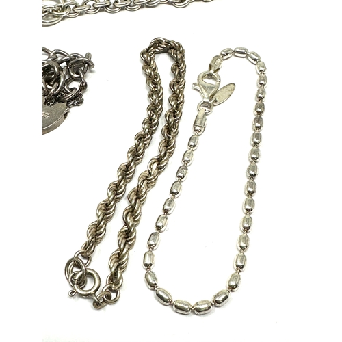 285 - 4 silver bracelets weight 42g