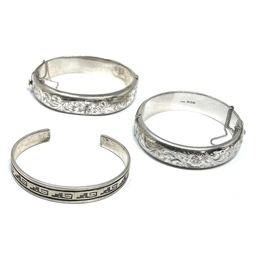 287 - 3 vintage silver bangles weight 93g