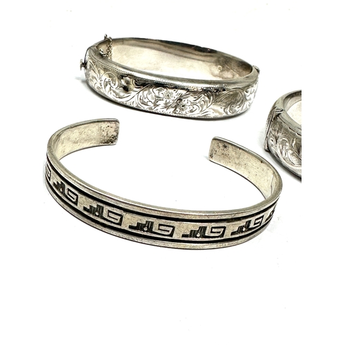 287 - 3 vintage silver bangles weight 93g