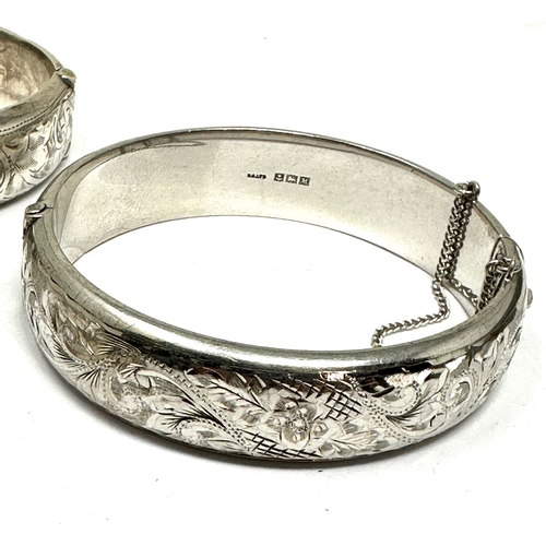 287 - 3 vintage silver bangles weight 93g