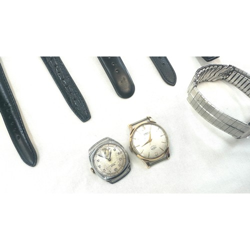 549 - 10 vintage gents wristwatches to include Enicar, Rone, Montra, Riveta etc, all mechanical, untested