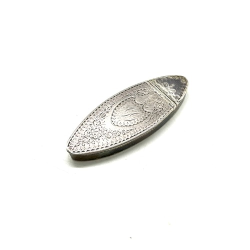 467 - George III antique 18th century navette shaped silver snuff box, unmarked, weight 38g