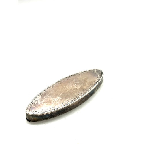 467 - George III antique 18th century navette shaped silver snuff box, unmarked, weight 38g