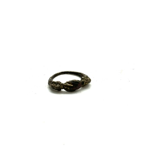 536 - Antique friendship / fede ring, possibly medieval, gilt bronze