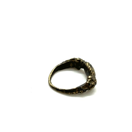 536 - Antique friendship / fede ring, possibly medieval, gilt bronze