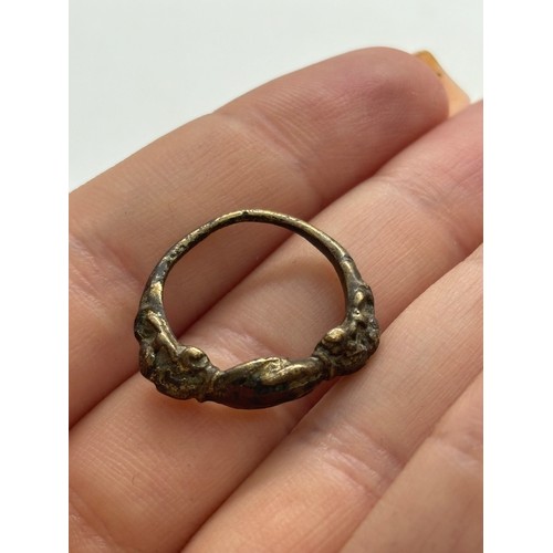 536 - Antique friendship / fede ring, possibly medieval, gilt bronze