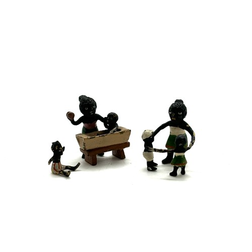 537 - Three black Americana miniature Austrian cold painted bronzes