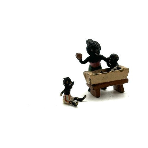 537 - Three black Americana miniature Austrian cold painted bronzes