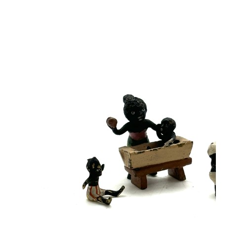 537 - Three black Americana miniature Austrian cold painted bronzes