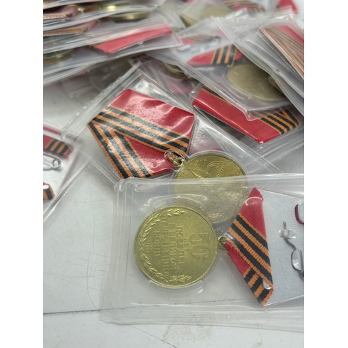 584 - Dealers lot of 50 x 50th  anniversary of world war II medal in original sealed packaging