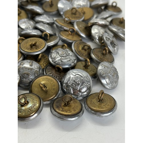 587 - Selection of approximately 150 vintage Leeds fire brigade metal tunic buttons, manufacturers to incl... 