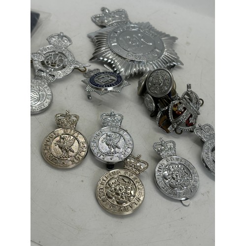 585 - Selection of Police cap badges, to include West Riding, Leicester and Rutland, Cambridgeshire etc ma... 