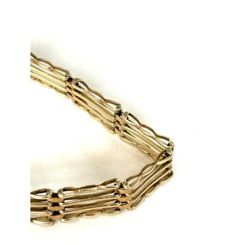 561 - Ladies hallmarked 9ct gold gate bracelet, approximate weight 13.2g, length 7 inches