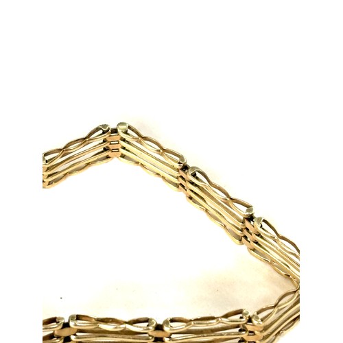 561 - Ladies hallmarked 9ct gold gate bracelet, approximate weight 13.2g, length 7 inches