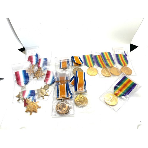 579 - 15 High quality copies of WW1 medals, 5 Victory medals, 5 1945-15 Stars and 5 Bronze war medals (the... 