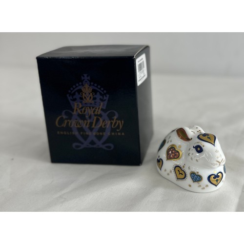 85 - Royal Crown Derby ' New Year Rabbit' figurine with gold stopper in original box