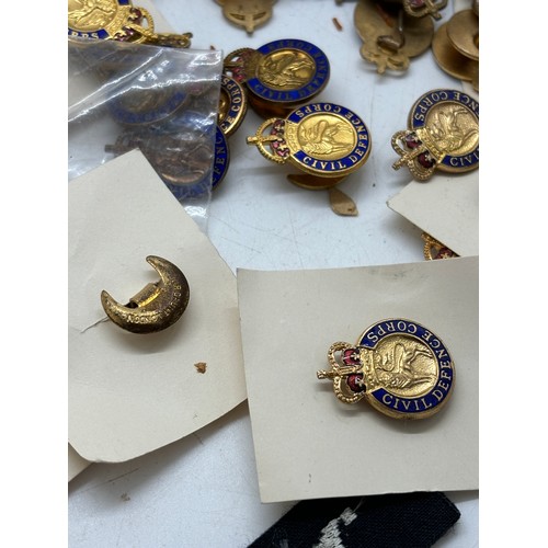 598 - Dealers lot approximately 50 enamelled Civil efence Corps, Industrial Civil Defence lapel badges plu... 