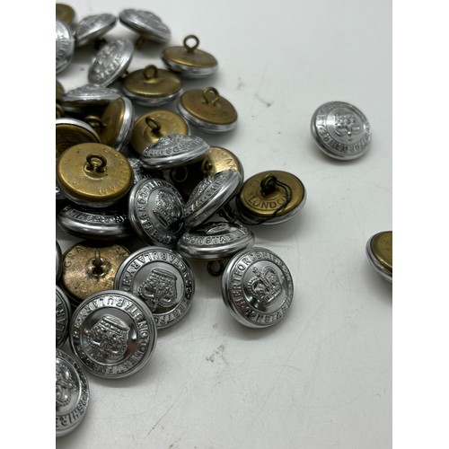 592 - Approximately 150 vintage Halifax Fire Brigade tunic buttons manufactured by Gaunt of London and But... 