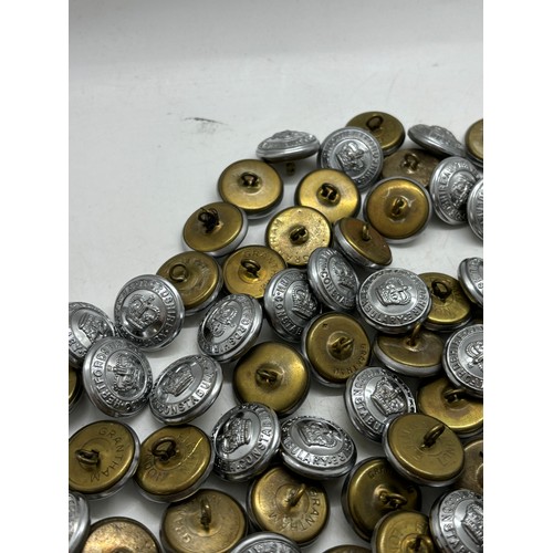 592 - Approximately 150 vintage Halifax Fire Brigade tunic buttons manufactured by Gaunt of London and But... 