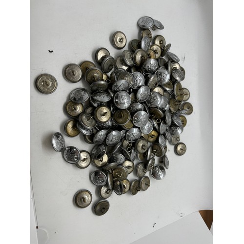 597 - Approximately 150 Vintage metal tunic buttons with a wild boar logo, Manufactured by Gaunt of London