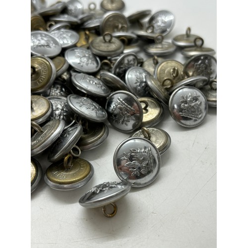 597 - Approximately 150 Vintage metal tunic buttons with a wild boar logo, Manufactured by Gaunt of London