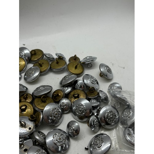 596 - Approximately 50 Tunic and 40 sleeve vintage metal buttons for West Yorkshire fire service, manufact... 