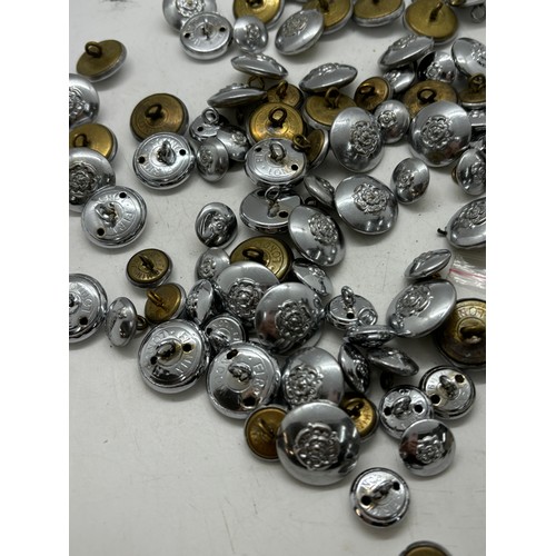 596 - Approximately 50 Tunic and 40 sleeve vintage metal buttons for West Yorkshire fire service, manufact... 