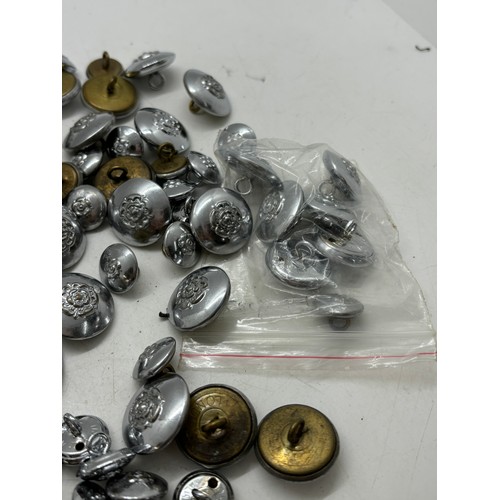 596 - Approximately 50 Tunic and 40 sleeve vintage metal buttons for West Yorkshire fire service, manufact... 