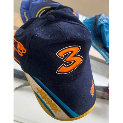 96 - Selection of signed racer caps to include COA from Pierfranesco Chili, Max Biaggi etc