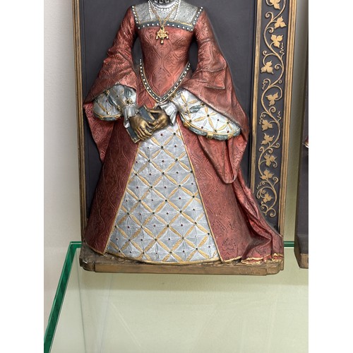 72 - 2 Marcus designs wall plaques of Henry VIII and Elizebeth R measures approximately 14 inches tall