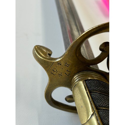 316 - An 'Other ranks' 1845 pattern sword to the 17 (Leicestershire) regiment for the crimean war period w... 