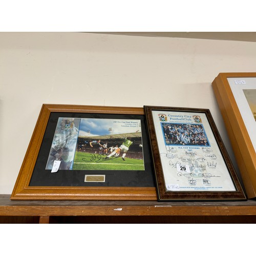 29 - Two framed prints from the ' 1987 F.A Cup Final Winners' signed