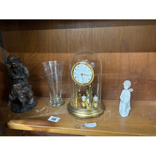 58 - Selection of collectables includes Clock, figures etc