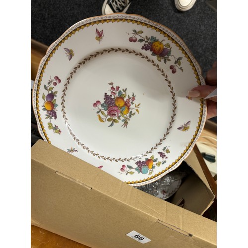 99 - Part spode Rockingham tea set includes tea pot, plates etc