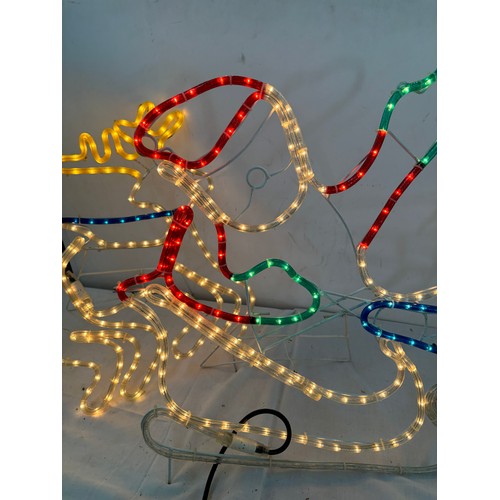 436 - Light up santa and sleigh outdoor/ indoor light, working order