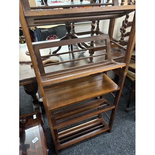 396 - Mahogany open bookcase, 2 tier, approximate height 61 inhces, Width 23.5 inhces, Depth 10.5 inches