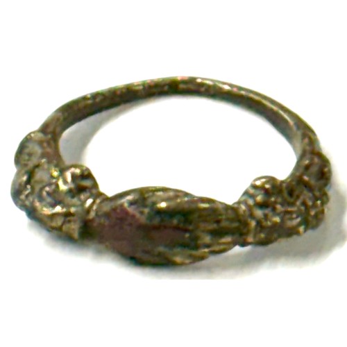 536 - Antique friendship / fede ring, possibly medieval, gilt bronze