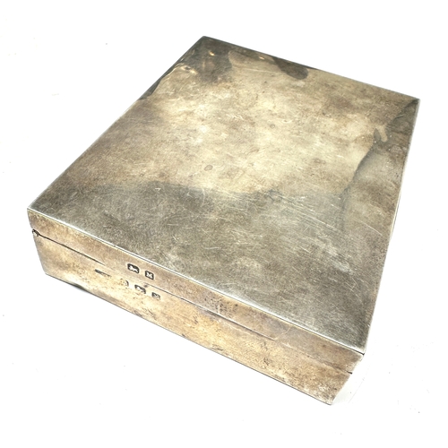 1 - Antique silver cigarette box measures approx 11cm by 9cm weight 263g