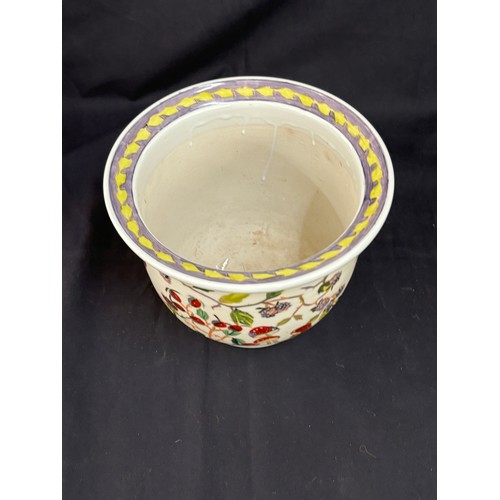 21 - Oriental hand painted jardiniere 7 inches tall