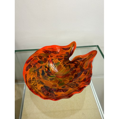 105 - Murano glass bowl measures approximately 3 inches tall 10 inches wide