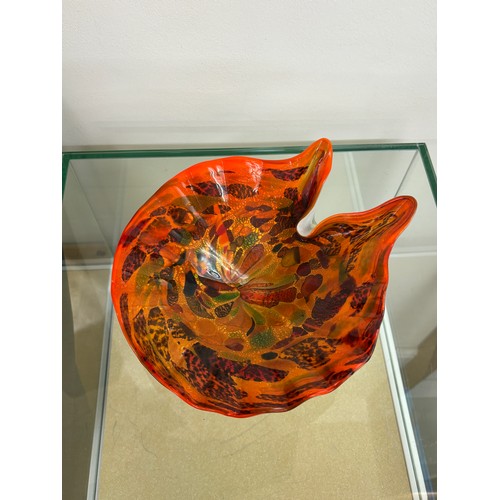 105 - Murano glass bowl measures approximately 3 inches tall 10 inches wide