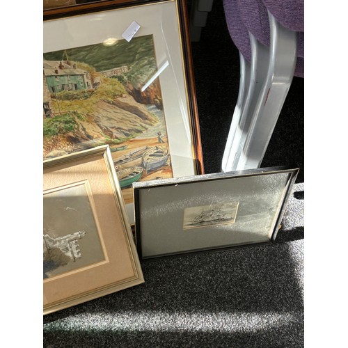 106 - Selection of 3 Signed pictures frame measures approximately 19 x 15 inches