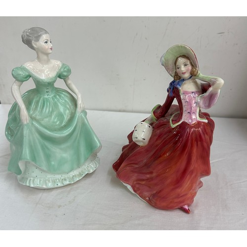 62 - Two lady figures includes Coalport and Royal Doulton